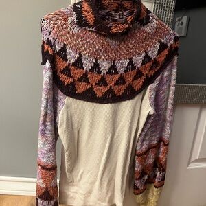 FP Movement by Free People Multicolor Cowl Neck Sweater